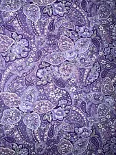 PRETTY Peter Pan Purple Pink & Lavender Floral Purple Rose Paisley Fabric BTY