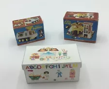 Three Dolls House Toy Cardboard Boxes