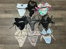 Lot of 45 x Pieces Bikini Swim Suit Lingerie Sets Tops Separates Size XS Black