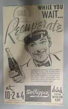 Dr. Pepper Ad: "While You Wait Recuperate !" from 1937 Size: 6 x 10 inches