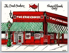 Postcard Tustin Newport Beach CA The Crab Cooker Restaurant Dining