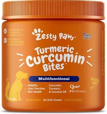 SALE - Zesty Paws Turmeric Curcumin Bites for Dogs – Duck Flavour, 90 Soft Chews