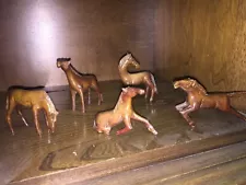 Miniature Handcarved Wooden Horse Set