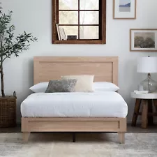 Rest Haven Classic Framed Wood Platform Bed - Natural Wood - Queen Size