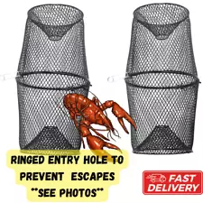 2 Pack Crawfish / Minnow Trap Collapsible for Crawdads Crayfish Bait Traps