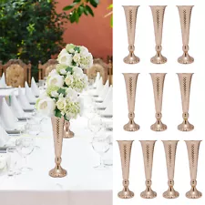 17.3" Tall Trumpet Vases For Wedding Centerpieces,10 Pcs Vases for Tables Decor