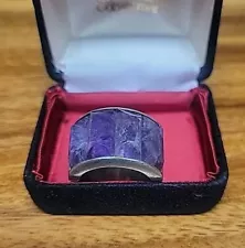 Vtg Sterling Silver 970 Amethyst Ring ANTONIO PINEDA Crown Sign Yr381 (e39)