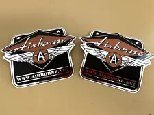 Lot of 2 5” Stickers AIRBORNE TITANIUM, Bicycle Bike Company