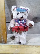 Patriotic Bear with train for 4th of july.