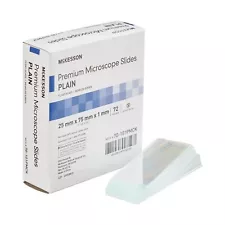 McKesson Glass Microscope Slides 25 X 75 X 1 mm Plain 72 pcs