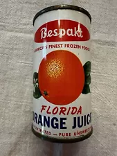 Bespakt Foods Orange Juice Metal Tin Can Grocery Store Kansas City MO Vintage