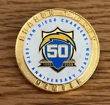 San Diego Chargers NFL Football 50th Anniversary Season Ticket Member Lapel Pin