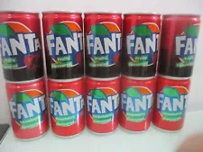 Fanta Strawberry & Fanta fruity : 10 x 150 mm full cans, Palestine, 2023