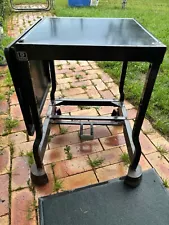 Vintage Tiffany Stand Company Black Metal Drop Leaf Rolling Typewriter Table