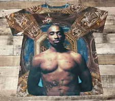 Tupac shirt Adult Large All Over Print AOP Rapper Rap Tee Sistine Chapel