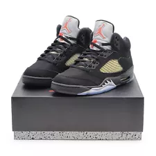 air jordan retro 5 black metallic silver for sale