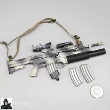 1:6 scale Hot Toys DEVGRU Camo Stoner M4 Rifle w/ M203 for 12" Figures CIA PMC