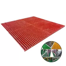 Floor Grating Fiberglass Car Wash Grille FRP Grating 31.9"*31.9"*1.5" Red 1pc