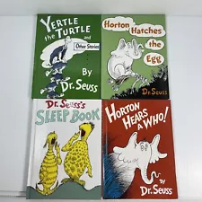 Dr. Seuss Books Horton Yertle Sleep Book Lot 4 Large Hardcover NEW