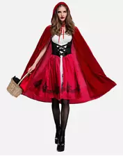 Halloween Christmas Little Red Riding Hood Costume Adult Cosplay Costume Sz S