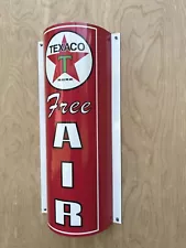 Texaco Free Air Curved Metal Gasoline Gas sign Pump Oil WOW!!!