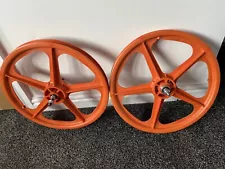 Skyway Tuff 11 USA Mag Wheels Old School BMX 1980s Used In Orange