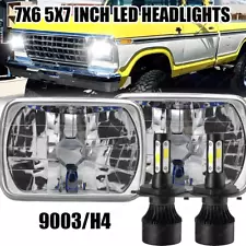 7x6" LED Headlights Rectangle DRL Sealed For Ford F-250 F-150 F-550 Super Duty