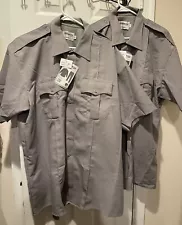 Custom Lot for T - Police Uniform Security Shirt - Gray - Mens 18 Lot of 10