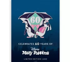 Disney D23 Mary Poppins 60th Diamond Anniversary Pin LE 1000 Flash Sale