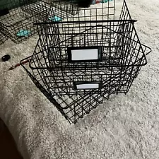 Set Of Three Wire Baskets Small Medium And Large 11 X 16 X 6“deep