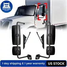 Black Door Mirror with Arm Pair For 2002-2018 International 4300 4200 LH&RH 2PCS