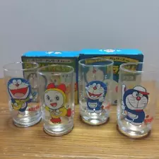 Doraemon Glass 2 types (lot of 4) [Not for sale] Limited Rare Japan Vintage