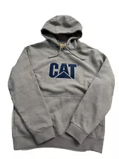 CAT Hooded Sweatshirt Gray Medium Mens (Embroidered Front) S3 (Store Return/mark