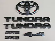 Fit for 2022-2024 Toyota Tundra Matte Black Overlay Emblems kit set 6PCS SR5 4*4