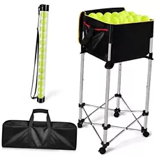 2 Pcs Portable Ball Cart and Tennis Ball Pickup Collector Tennis Basket on