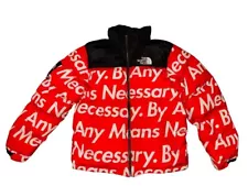 Supreme x The North Face TNF FW15 By Any Means Necessary Nuptse Jacket XL Red