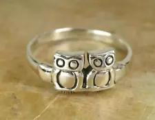 HOOT HOOT UNIQUE .925 STERLING SILVER OWL RING size 7 OWLS style# r0602