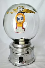 Vintage Ten Cent Ford Gumball Machine with Glass Globe