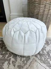 Rachel Ashwell Shabby Chic Couture Leather Morrocan Ottoman Pouf NOT Filled