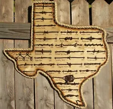 Large Antique Barbed Wire Display TEXAS 31 cuts of Authentic Barbwire