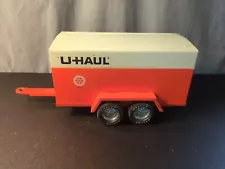 Vintage NYLINT U Haul Double Wheel Trailer w/ Hitch-pressed steel orange & white