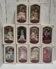 Mini Porcelain Victorian Doll Christmas Tree Ornament dolls 2" lot of 10 New #1