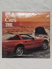 Vintage Cars Calendar - 1991 - Classy Cars ~ Factory Sealed