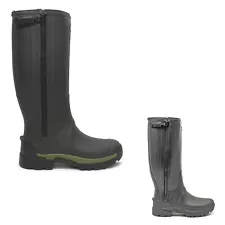 Hunter Mens Boots Balmoral Zip Tec Sole Tall Zip-Up Calf-Length Rubber