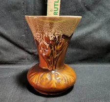 Vintage Van Briggle Art Pottery Spring Crocus Vase Rare Brown Drip No Damage