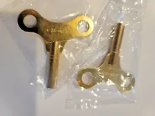 Solid Brass Large 2 Clock Keys Size 8 4.25 mm Wall Mantel Clock Parts