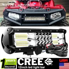 for Lawn Mower Can-AM LED Light Bar 12inch Combo Work Driving Lamp Truck Offroad (For: Diesel 455 4X4)