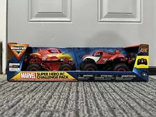 Monster Jam Marvel Ironman Amazing Spiderman R/C Truck 2pk Officially Licensed