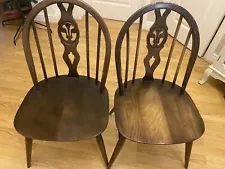 A Set Of Four Ercol Vintage Fleur De Lys Hoop Back Chairs Reduced For Quick Sale