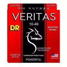 DR Electric Guitar Strings Veritas Strings VTE-10 MEDIUM 10-46 Nickel Wrap